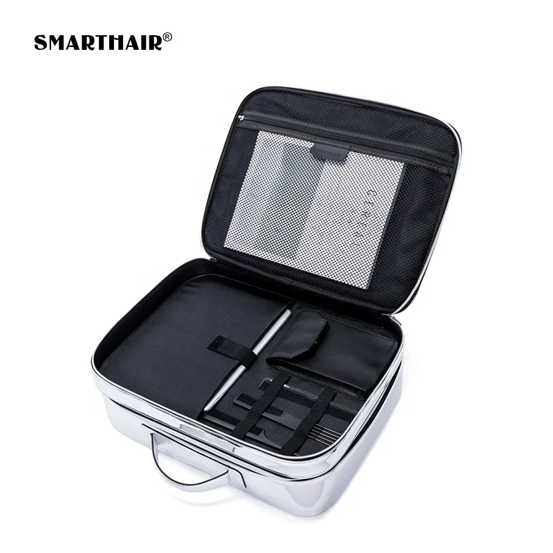 
Organizer Silver Glitter Travel Luggage With Customized Logo Cosmetic 2 Layer Premium Hanging Square Makeup Bag Private Label 