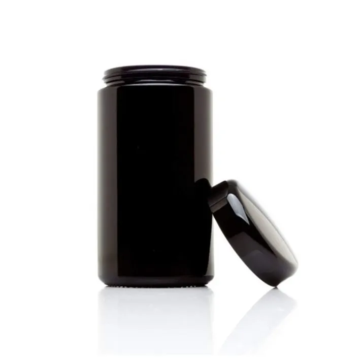 UV-Resistant Glass Herb 16Oz Container Jar (250 mL) with Smell Proof Lid  for Keeps Coffee Grounds, Tea Leaves