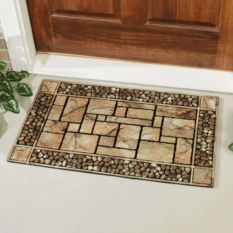 Printed Outdoor Crumb Rubber Nylon Flocked Rubber Door Mats