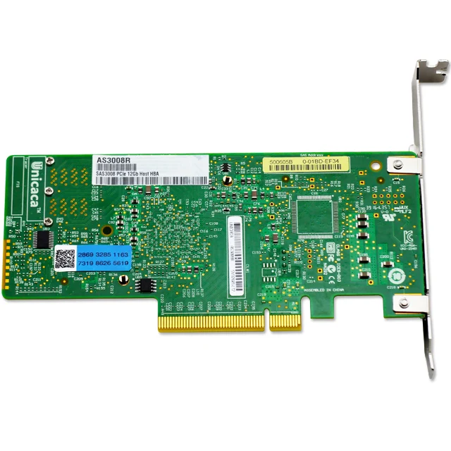 SIC/SATA UNICACA AS3008R 12Gbps Control Board Chipset PCIe3.0 X8 LSI 3008 Hostraid0/1/1E 8port 2*8643 9311-8I