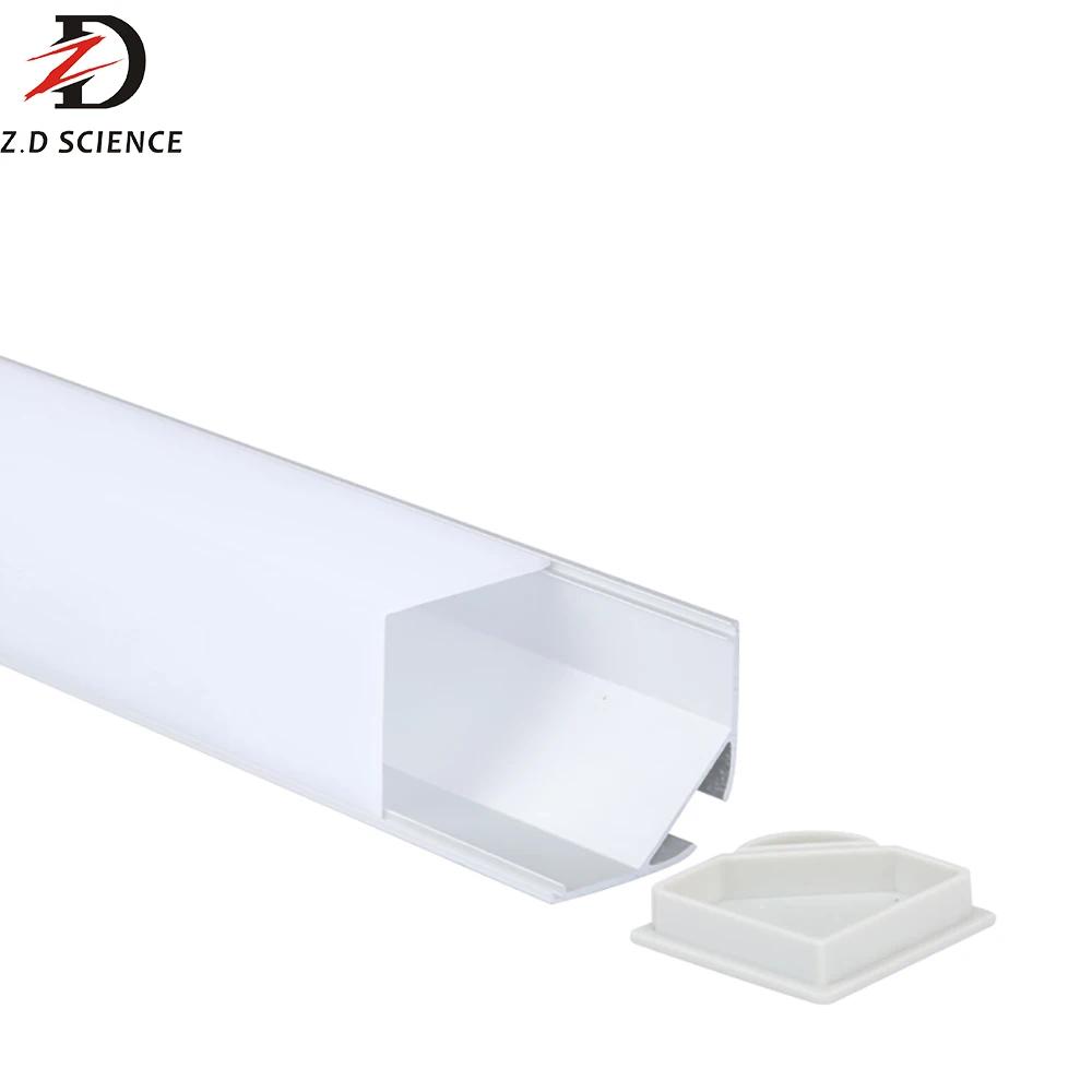 
V shape 45 degrees Corner mounted led strip aluminum profile channels for led strip light 