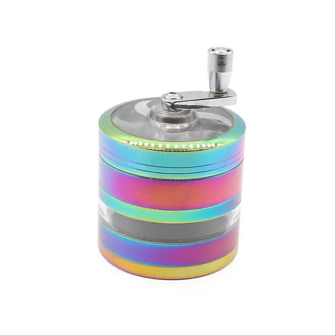 VAMAV Rainbow 63MM Hand Crank Herb Grinder Tobacco Crusher Smoking Accessory Zinc Alloy Smoke Tobacco Grinder