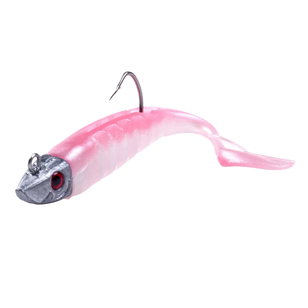 Plastic Swimbait Artificial Bait Saltwater Black Bass Minnow 9cm15g Soft Lure With Jig Head