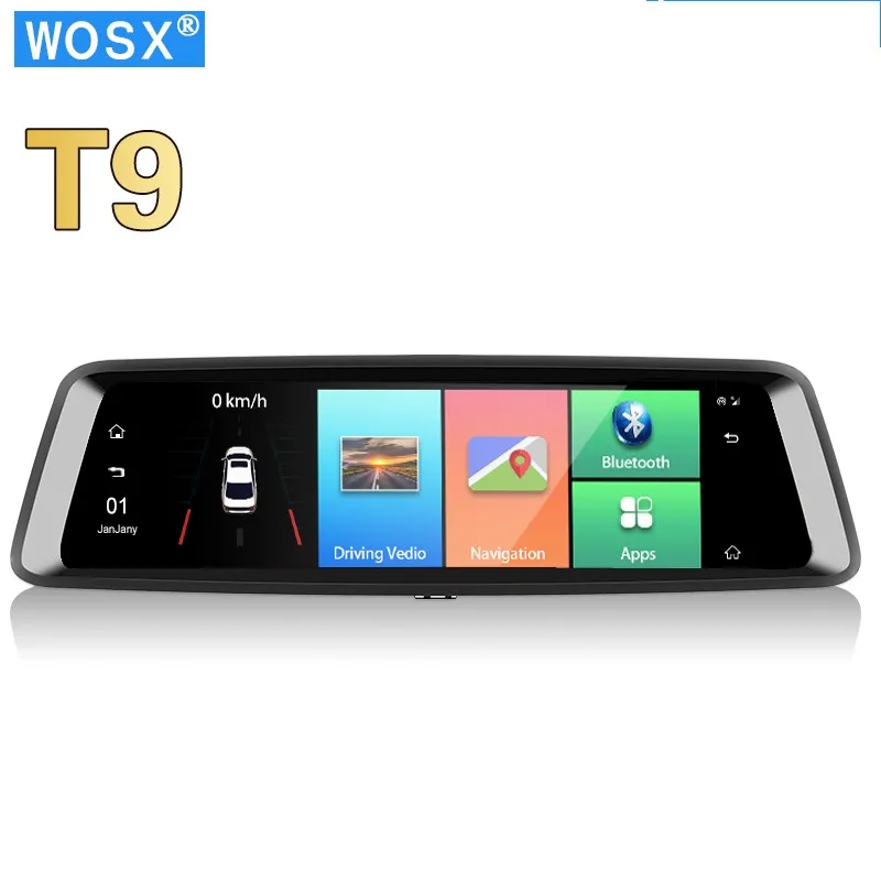 10 дюймов медиа потокового автомобиля черный ящик с 3 Hd автомобиля камера для gps навигации