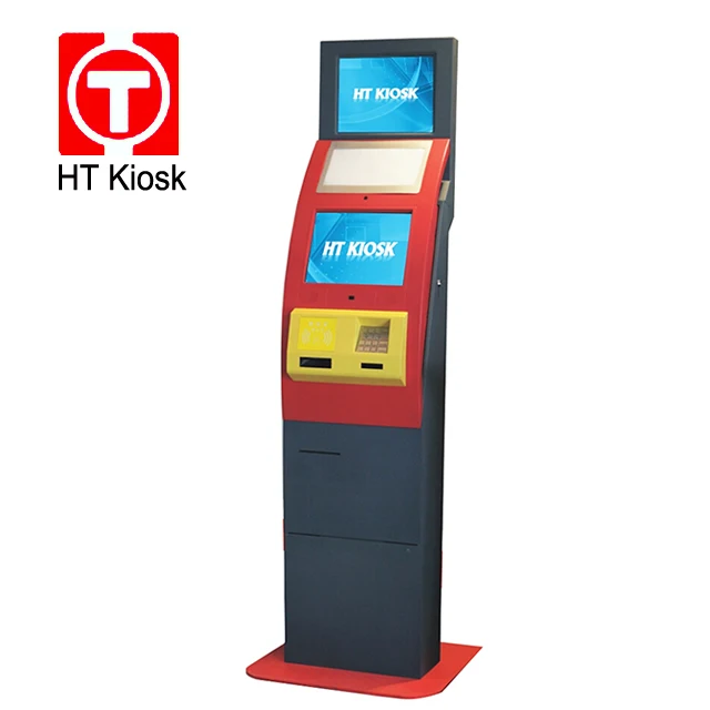 17 19 inch dual screen self service terminal machine Hospital service Kiosk Stainless steel kiosk Health Card Dispenser