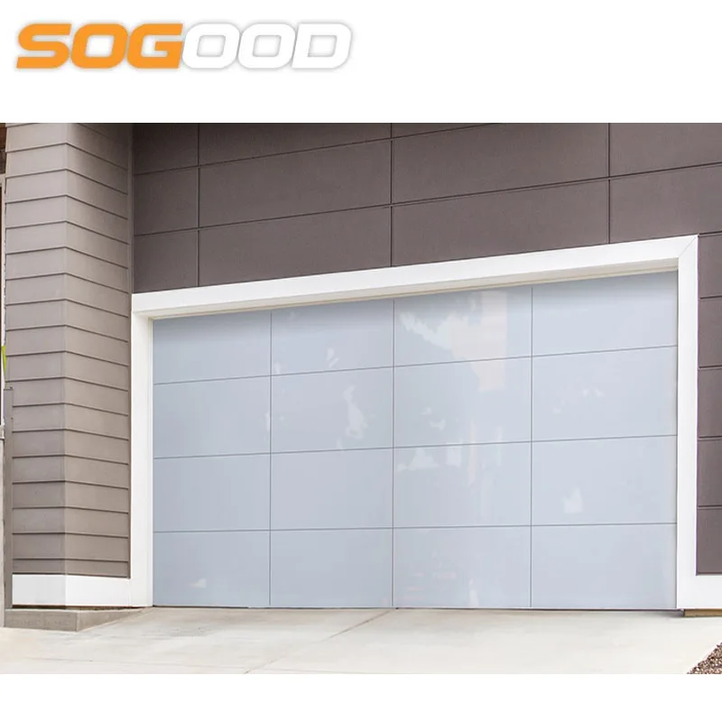 frameless sectional glass garage door