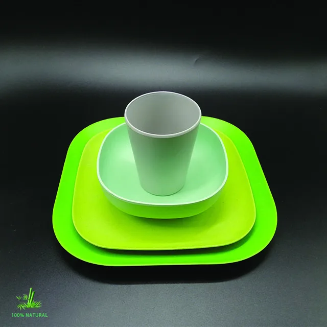 
China wholesale custom degradable dinnerware set tableware set in bamboo fiber 