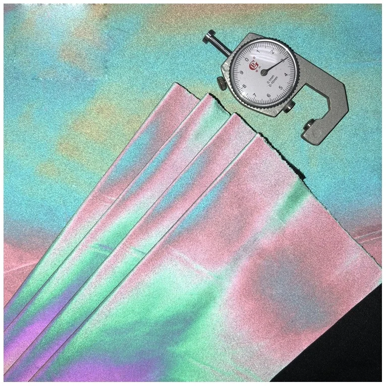 Fashion sportswear Rainbow Reflective Fabric for safety clothing