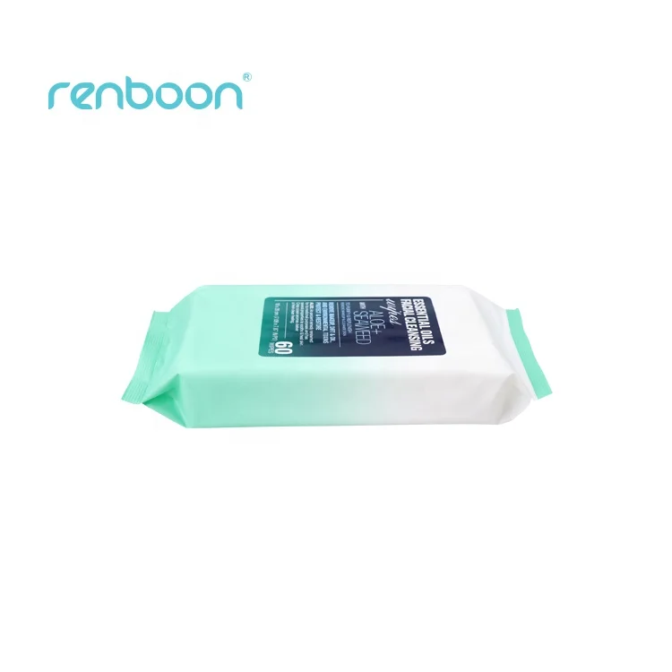 
60pc Makeup Remover Wipes,Aloe and seaweed,factory direct supply 