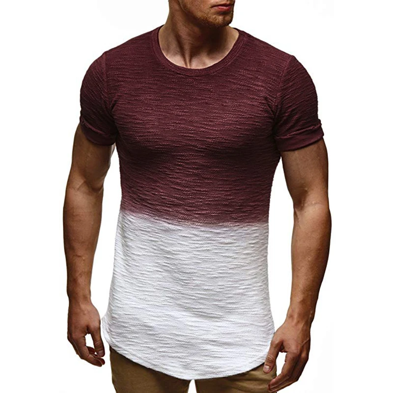 
Wholesale Mens Contrast Color Good Quality Pima Cotton Peru Tight T Shirt Quick Dry 