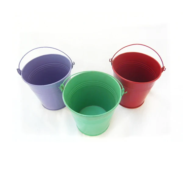 Colourful mini metal Bucket /decorative small metal  bucket candle container Flower pot