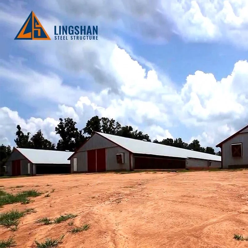 Low cost modern prefabricated poultry farm building steel chicken house trusses for sale  in mississippi