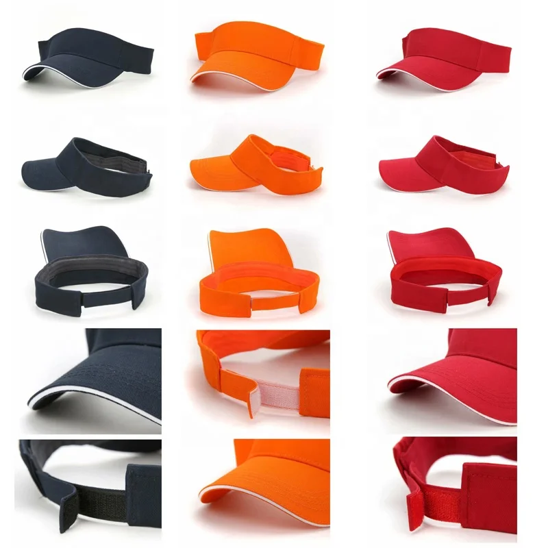 
Custom logo printing embroidery 100% COTTON visor cap/hats in stocks for wholesale 