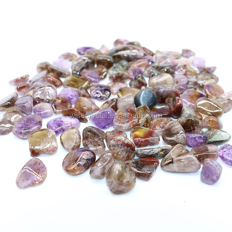 Rock stone crystal healing Super seven amethyst Rough tumbled Stone