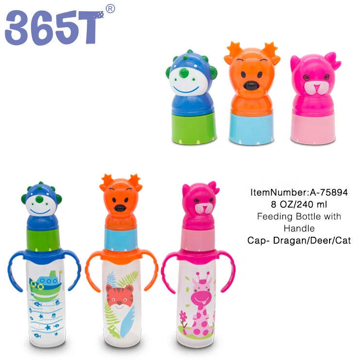 365T оптовая продажа, без БФА, оптовая продажа со склада, 240 мл pp бутылочка для кормления детей с животными
