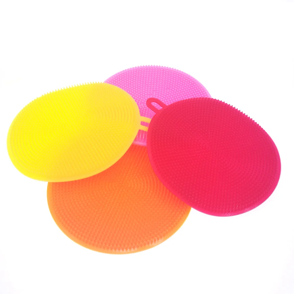 Double Sided Silicone Dish Sponge Washing Brush Scrubber Cleaning Sponges