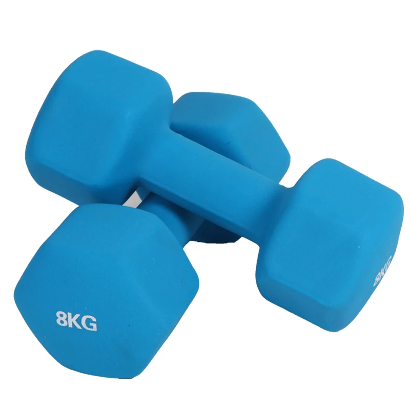 
Wholesale Weightlifting Colorful 10kg Neoprene Hex Dumbbell Set 