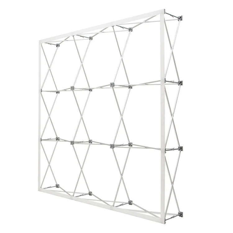 Floding portable 4x3 3x3 straight curved tension fabric pop up backdrop display stand