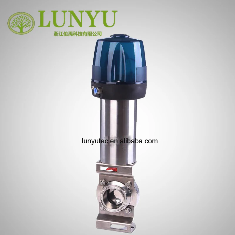 Stainless Steel Sanitary Pneumatic Butterfly Valve with Top Control Device