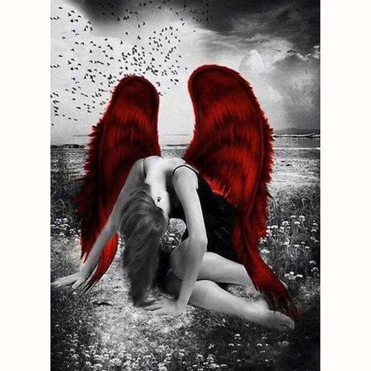 Angel with Red Wings diamond embroidery kits home decoration gift 5DIY full diamond painting by numbers rhinestones