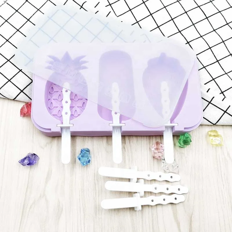 Высококачественные силиконовые формы для мороженого в виде фруктов с крышкой