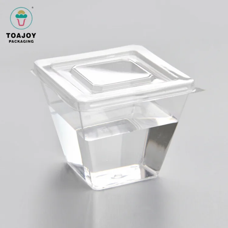 125 мл квадратная пластиковая чашка торт коробка пластиковая без ручек прозрачная коробка упаковка