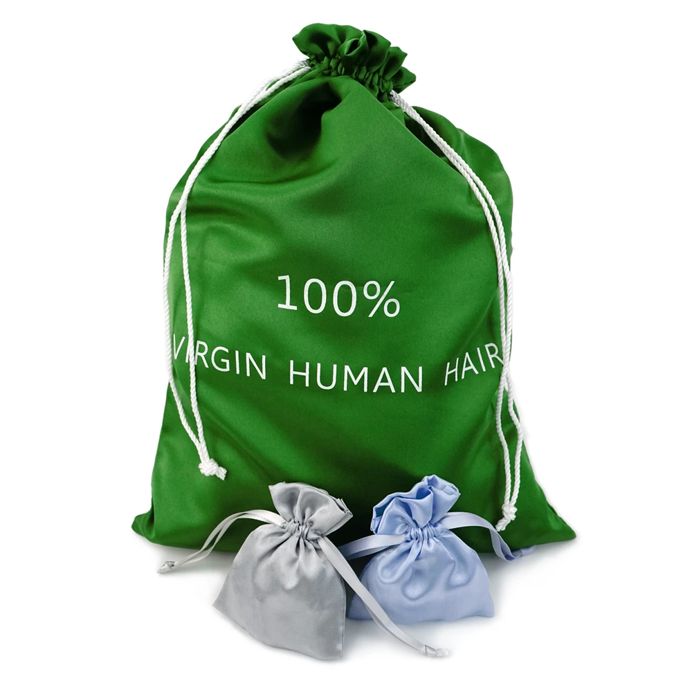 Wholesale Cheap custom top selling hair extension packaging satin bag for wigs