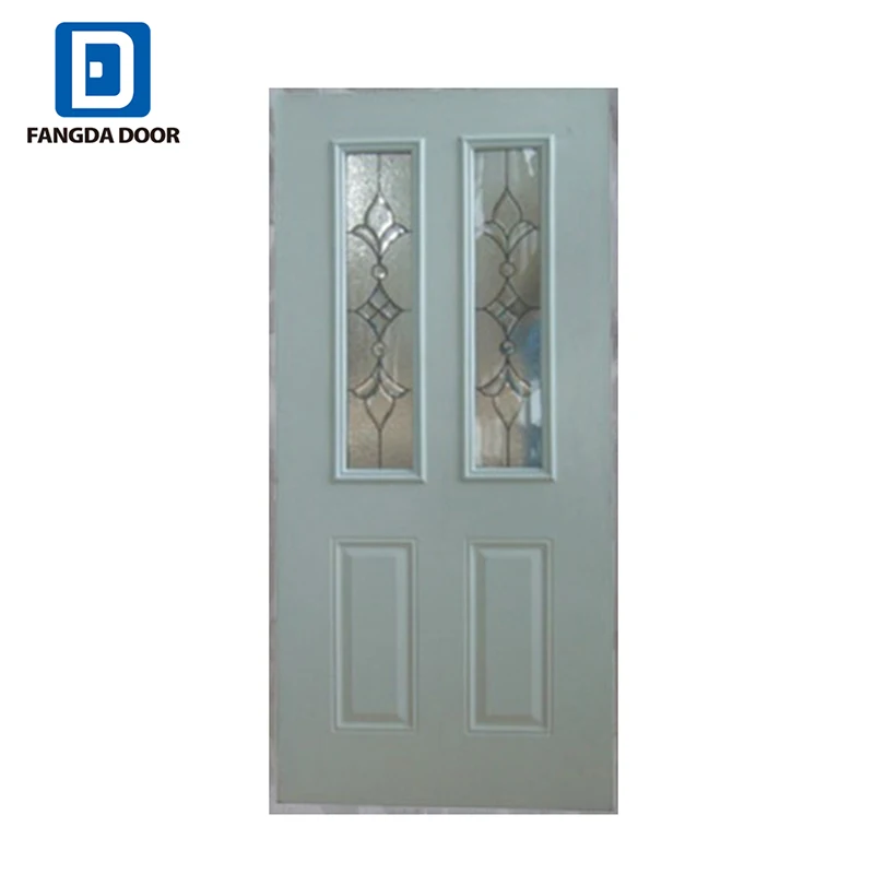 36 in. x 80 in. Premium 1/2 Lite Mini Blind Primed Steel Prehung Front Door