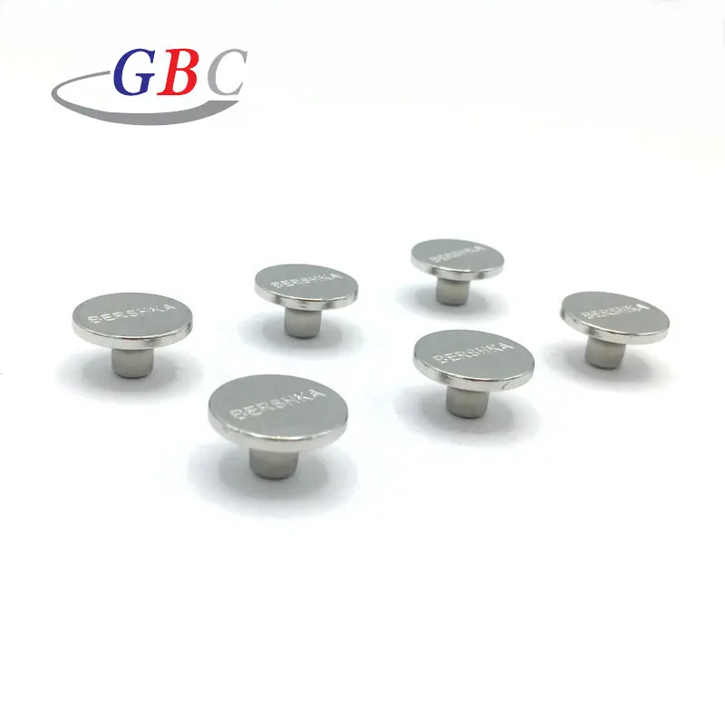 Custom logo 18mm zamak zinc alloy metal jeans shank button for clothing