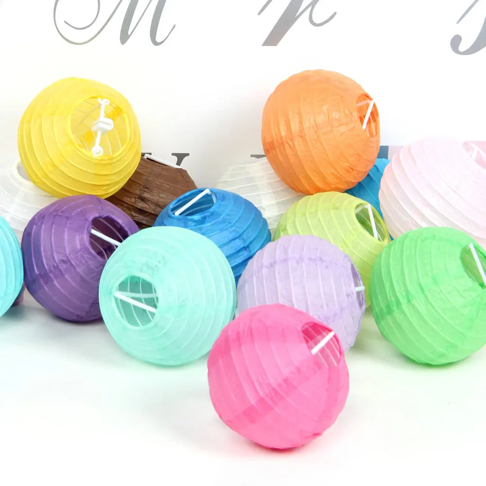 
White Stripe Round Paper Lantern Wedding Decoration Lantern 