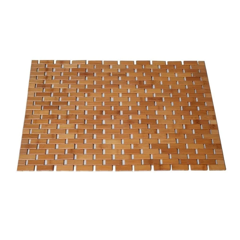 Foldable Bamboo Shower Bath Mat with Non-Skid Backing