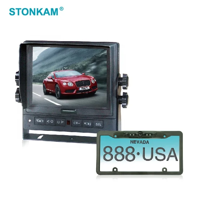 HD 5.6 inch TFT LCD color monitor for car  with 4 cameras input