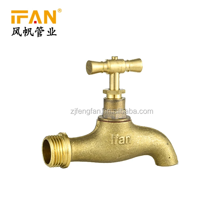 Wholesale Bathroom Garden Kitchen bibcock Faucet Gold Color 1/2 3/4 inch Bib Cock Water Tap Brass Bibcock