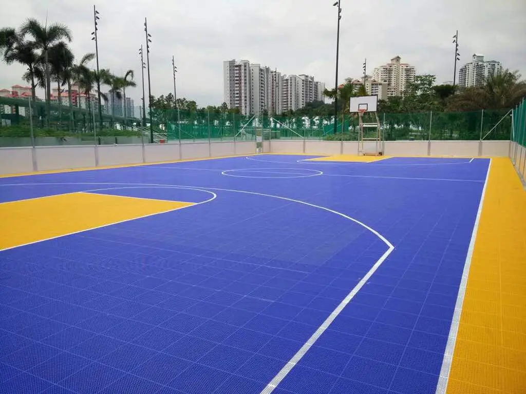 
Anti slip interlock waterproof vinyl covering basketball courts outdoor floor tile 