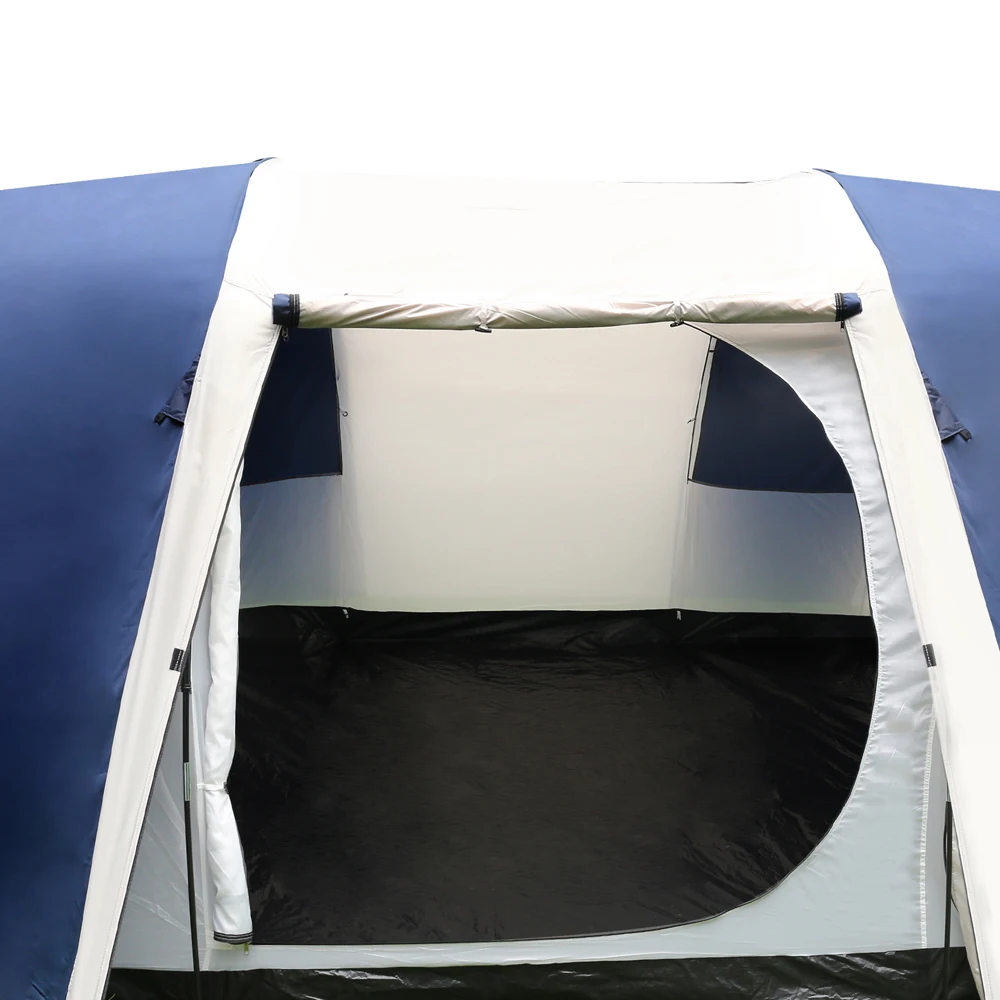 12 Person Canvas Dome Camping Tent  Navy  Grey