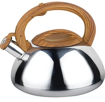 Чайник для воды из нержавеющей стали с деревянной ручкой