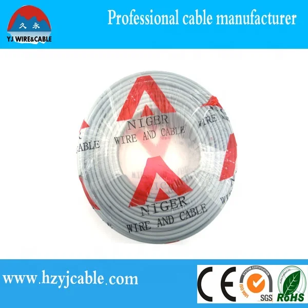 2x1.5MM 300/500V Bare Solid Copper/CCA Non flexible Flat Building Electric Cable PVC Insulation Sheath Cable Wire