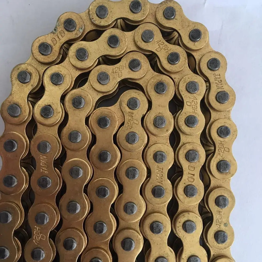 
Best quality heavy duty gold color 428H motorcycle roller chain 