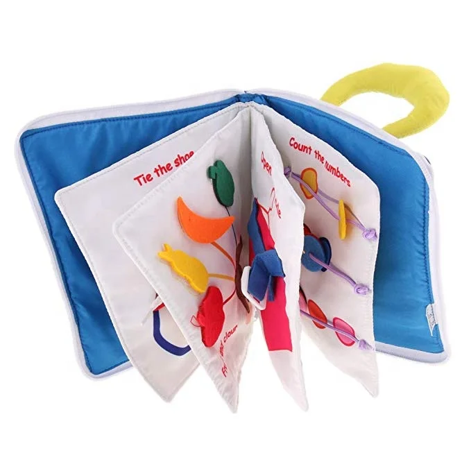 Fityle Soft Baby Books Touch and Feel Cloth Book, 3D Books Fabric Activity for Baby /Toddler, Learning to Sensory Book