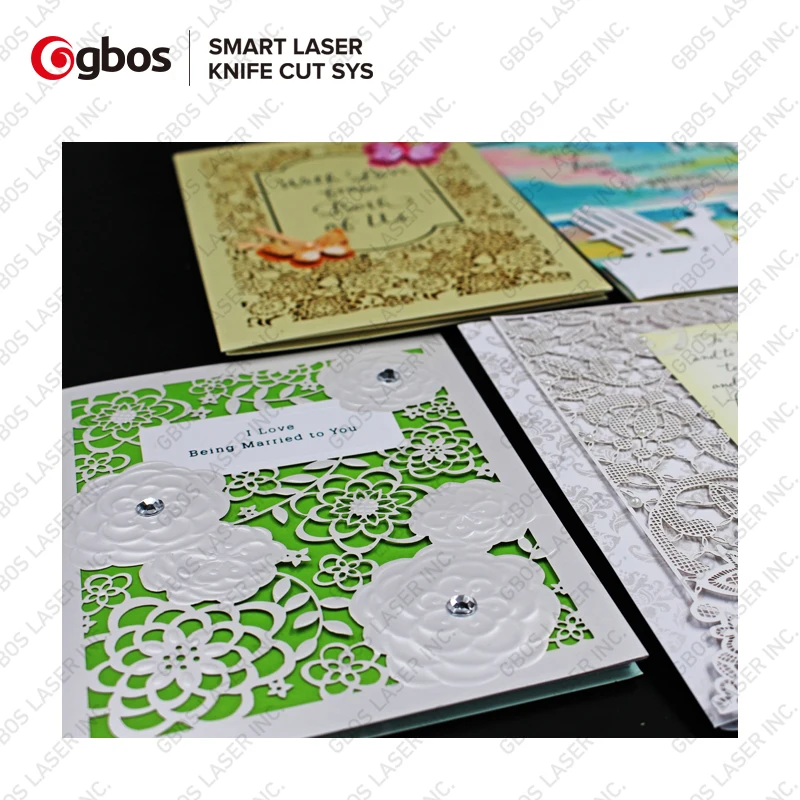 Gbos Automatic Greeting Card Engraving Cutter Wedding Card Laser Cutting Making Machine