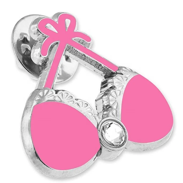 
Nickel plated hard enamel lapel pins with zinc alloy and crystal 