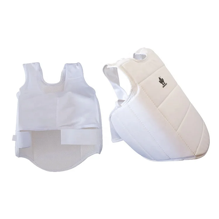 Custom white martial arts training body protector kyokushin karate chest guard