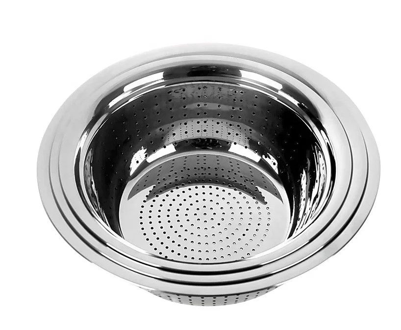 Dishwasher-Safe Kitchen Stainless Steel Micro-Perforated Strainer Vegetable Basket Fruit Colander/Bowl
