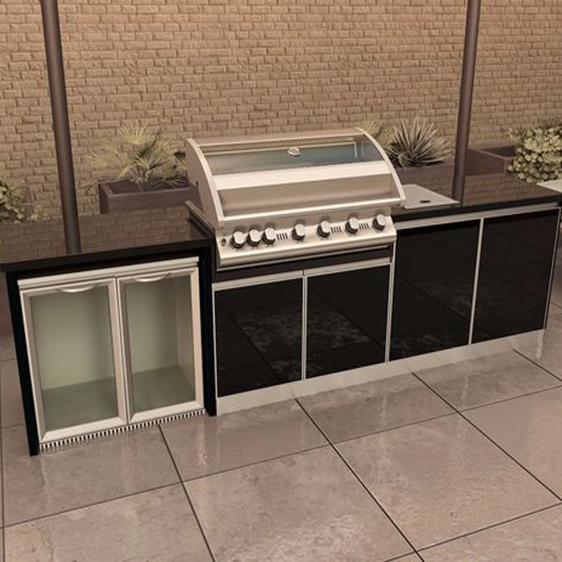 Modern Outdoor Aluminum Kitchen Cabinet Modular Design