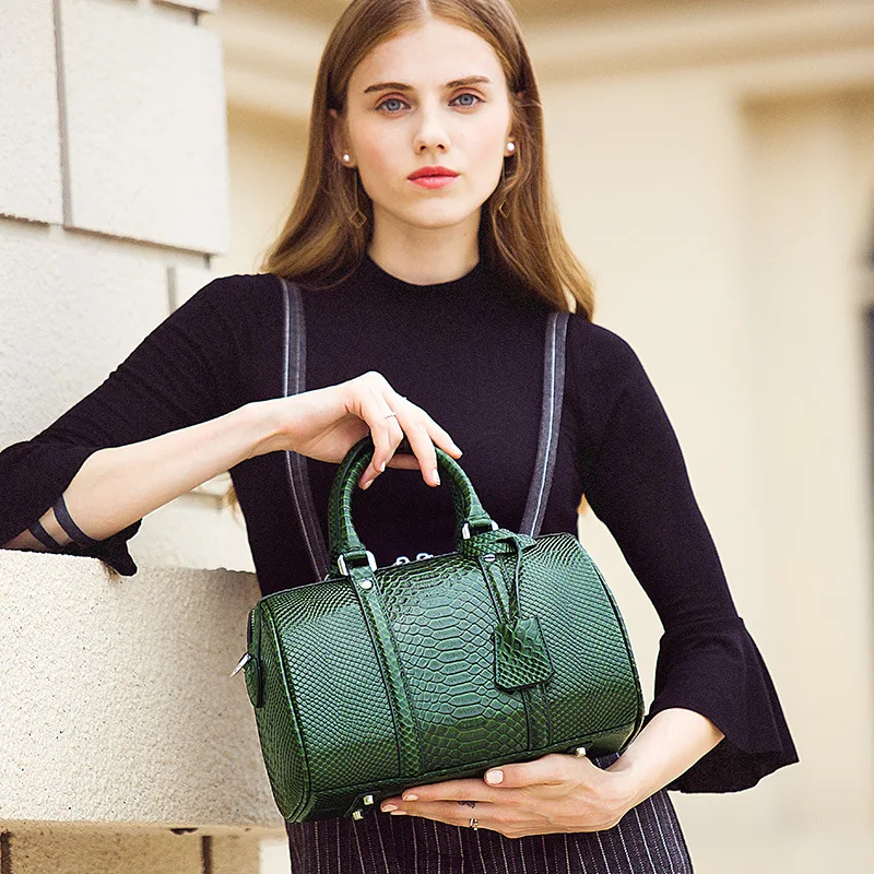 2019 Luxury brand genuine leather bags snakeskin or lichee pattern women handbags