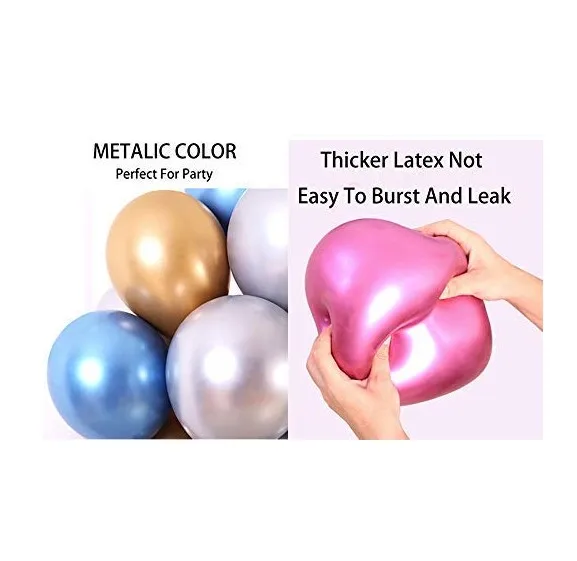 Color latex balloons 12 inch 18 inch birthday party wedding decorations blue gold and silver metal balloons custom