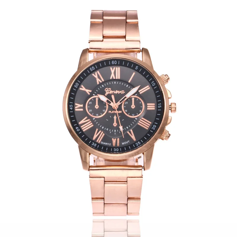 Luxury Geneva Quartz Watch Women Men Classic Stainless Steel Strap Dress Wrist Watch Casual Unisex Watches (KWT2123)