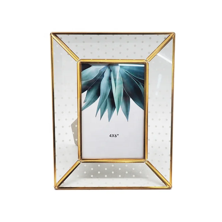 Hot selling metal glass photo picture frame for wedding decoration