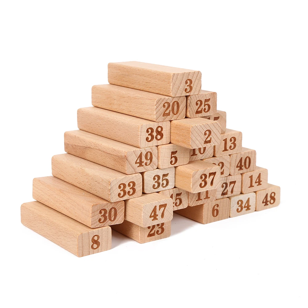 Funny digital layer upon stack casual early education wooden toy baby children building blocks