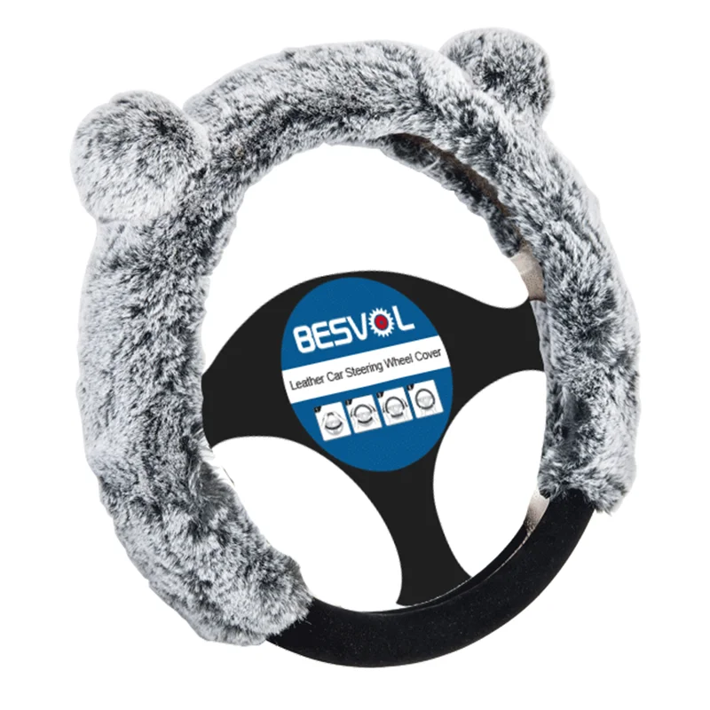 
FX-M-180913 Fashion plush fur steering wheel cover 